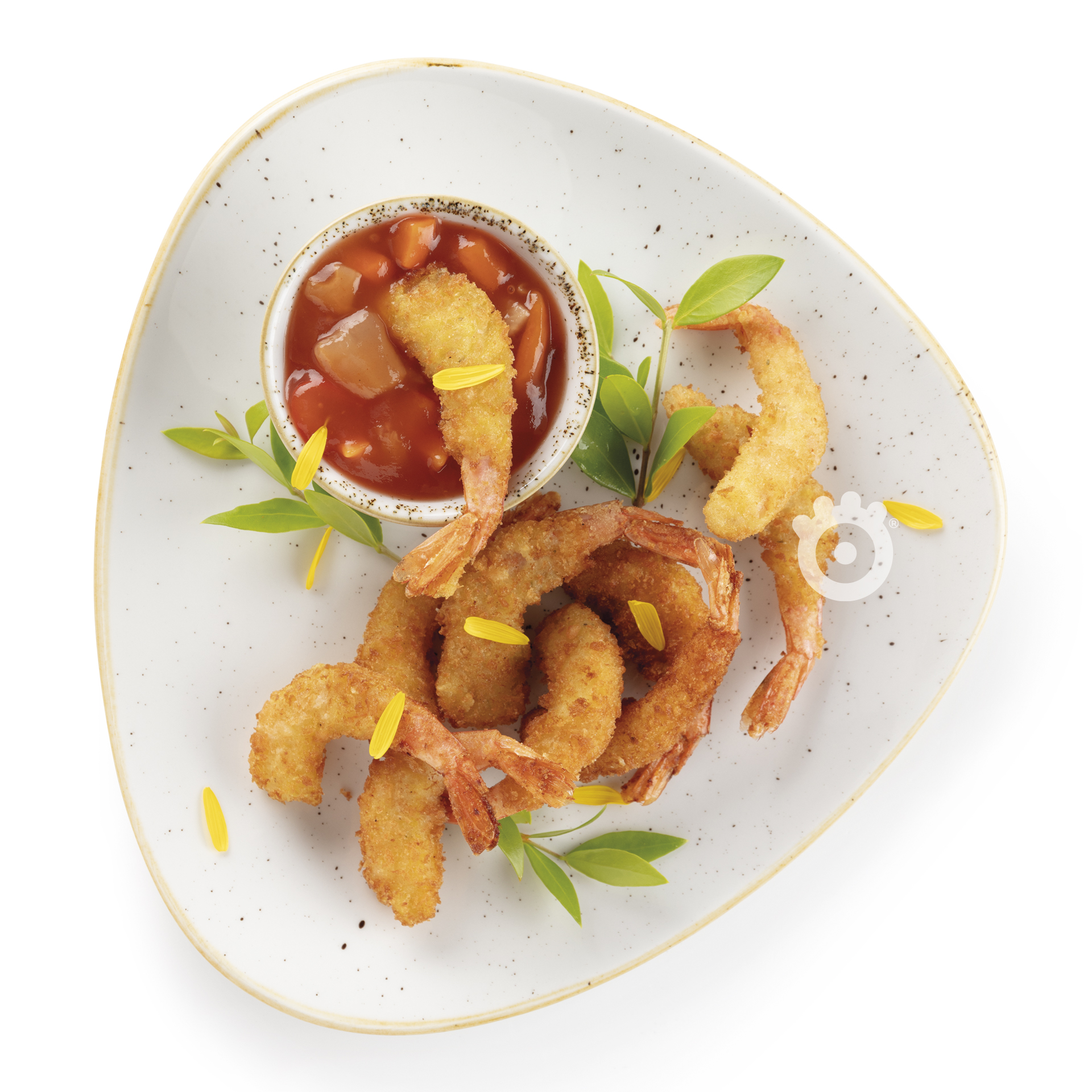 Gamberi fritti con salsa piccante - Food photography